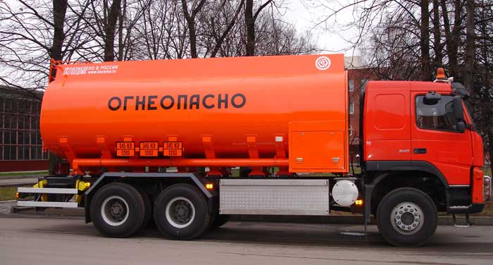 BCM-83 tanker truck for light petroleum products on VOLVO FM 6х4 chassis, 09G2S steel